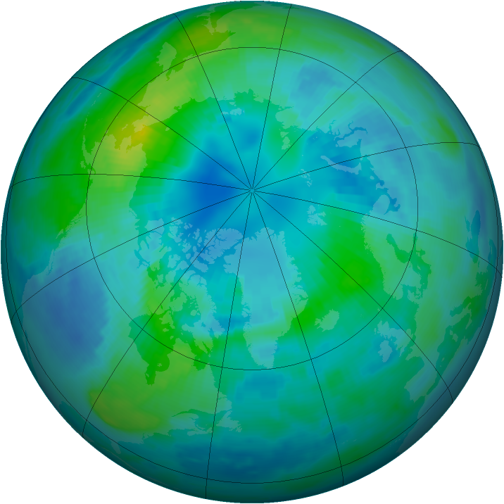 Arctic ozone map for 10 October 1996